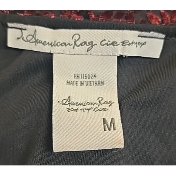 American Rag Juniors' Burnout Velvet Top Dark Academia Coquette Baby Doll M - Picture 9 of 12